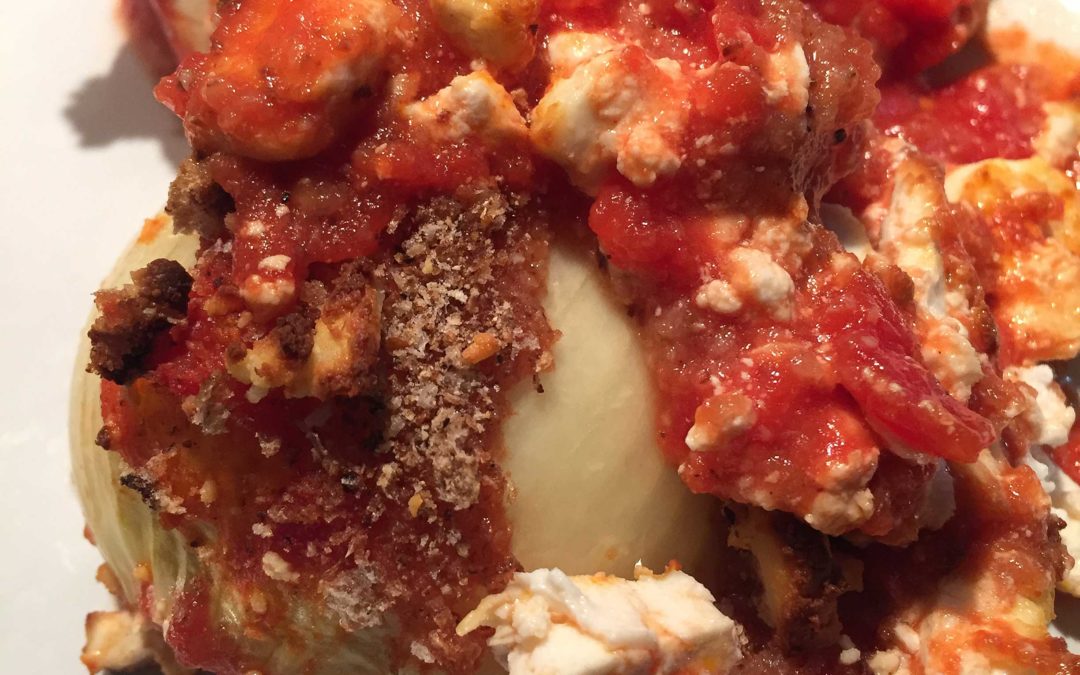 Tomato, Onion & Goats Cheese Bake