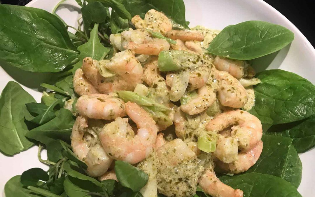 Pesto King Prawns