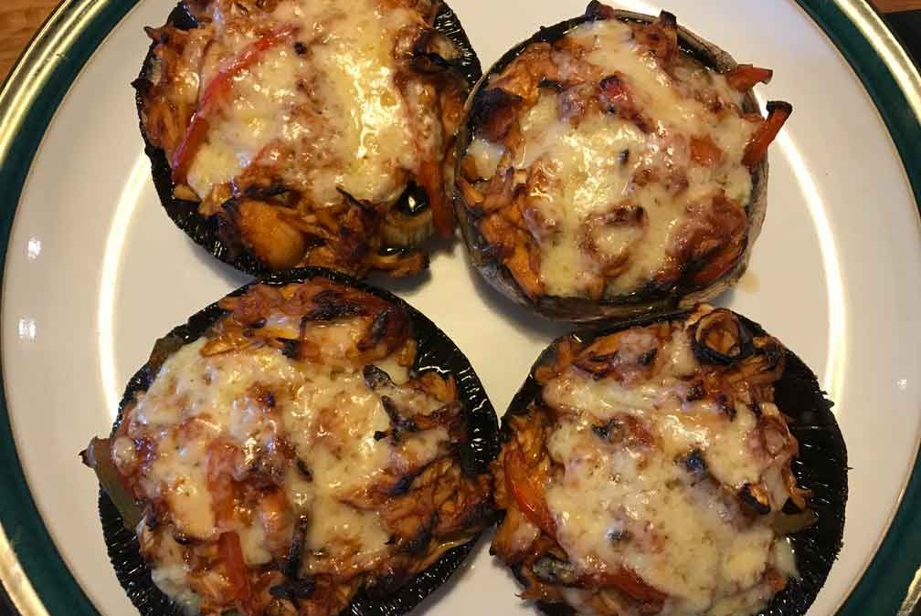 BBQ Pulled Chicken Mushrooms