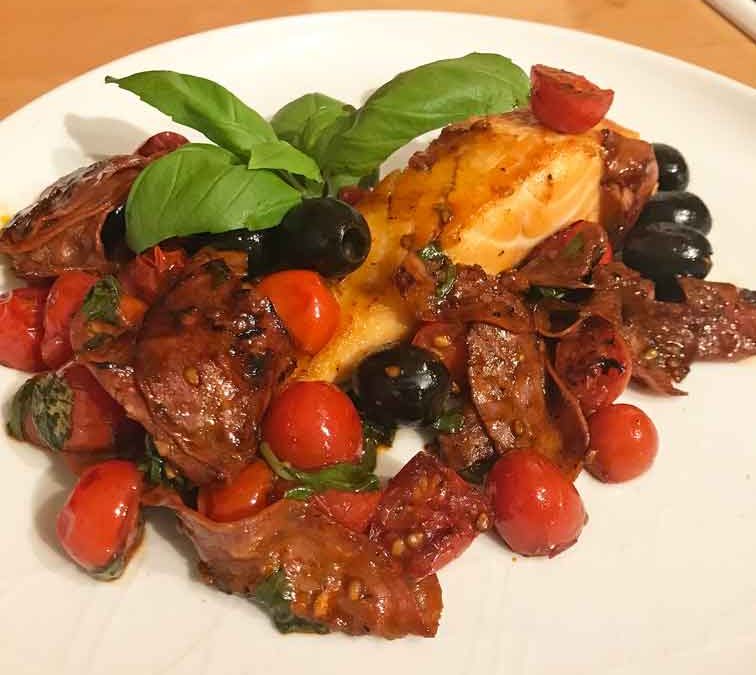 Crispy Salmon & Chorizo