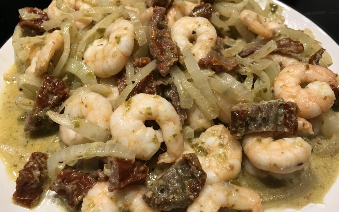 Pesto, Sundried Tomato & Prawns