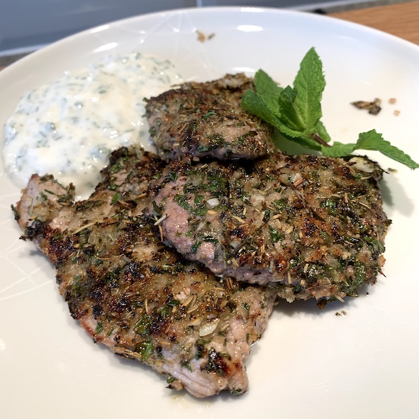 Greek Lamb with Minted Dip