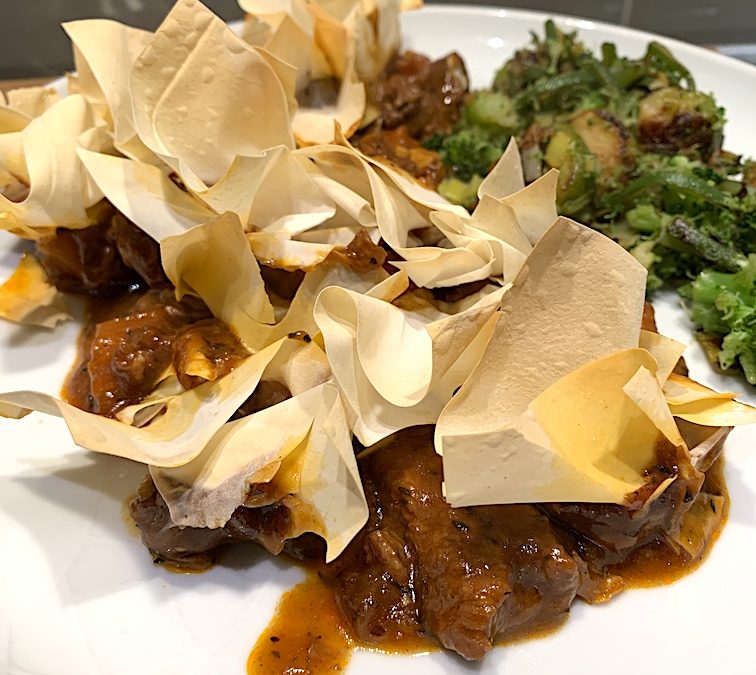 Beef, Red Onion & Filo Pie
